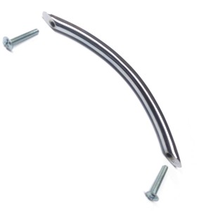 MANILLA METAL LISO PAVONADO CROMO CURVA 130 MM CON