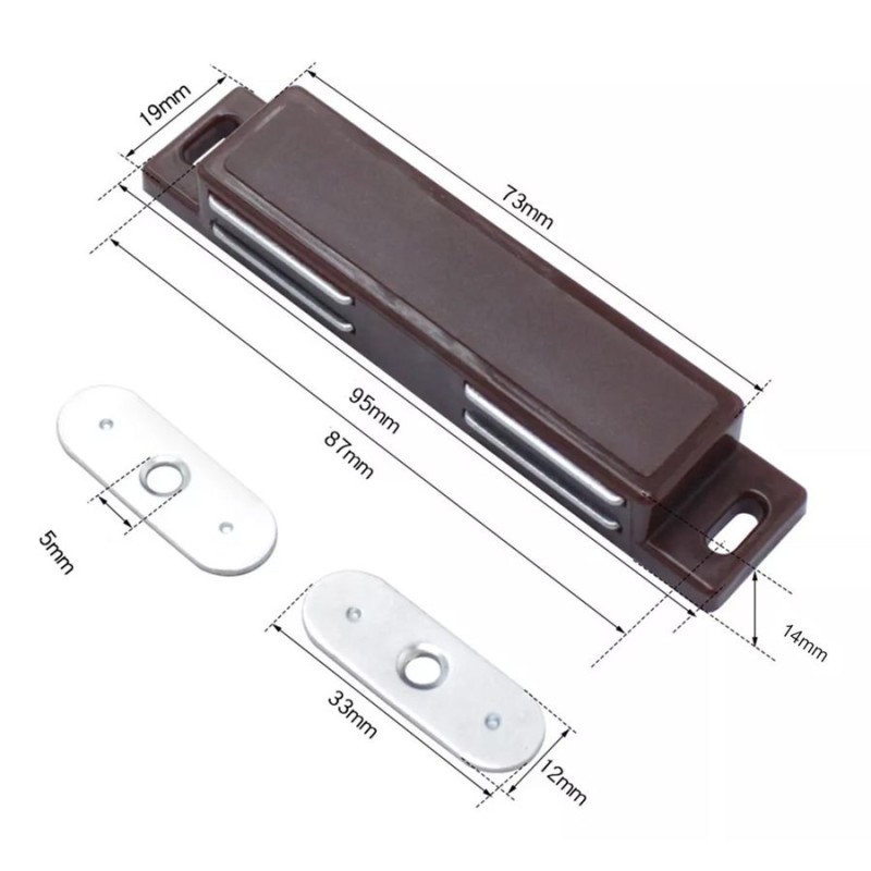RETEN MAGNETICO DOBLE CAFE 95X20X14 C/TORNILL