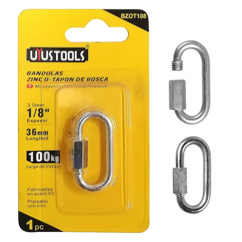 UNION CADENA GALVANIZADA CON SEGURO ROSCABLE 3 MM