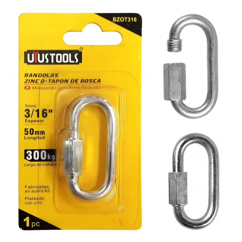 UNION CADENA GALVANIZADA CON SEGURO ROSCABLE 5 MM