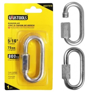 UNION CADENA GALVANIZADA CON SEGURO ROSCABLE 8 MM