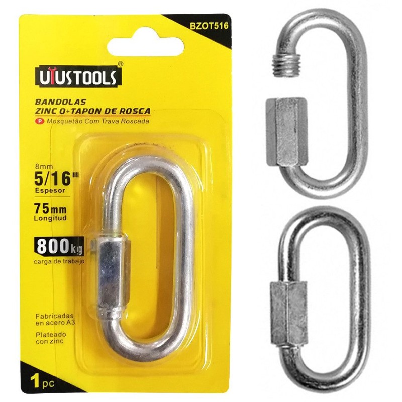 UNION CADENA GALVANIZADA CON SEGURO ROSCABLE 8 MM