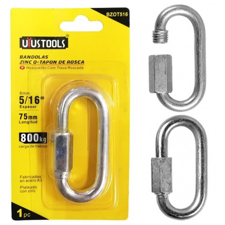 UNION CADENA GALVANIZADA CON SEGURO ROSCABLE 8 MM