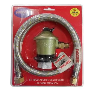 REGULADOR SERCOGAS C/FLEXIBLE METAL SG-93 CERTIF B