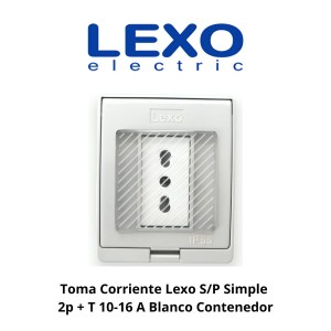 TOMA CORRIENTE LEXO S/P SIMPLE 2P + T 10-16 A BLAN