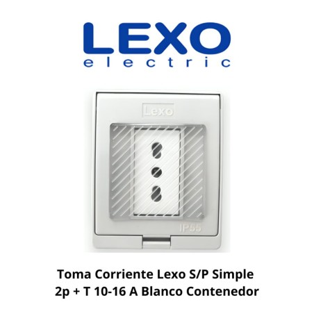 TOMA CORRIENTE LEXO S/P SIMPLE 2P + T 10-16 A BLAN
