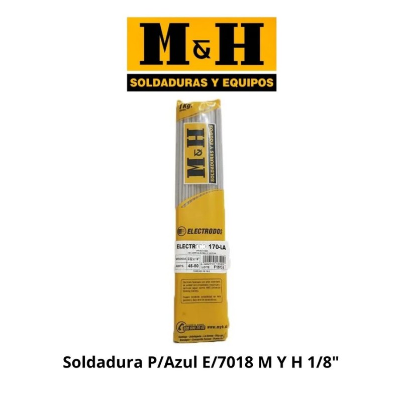 SOLDADURA ELECTRODO P/AZUL M y amp H E/7018 (3.17) 1/8"