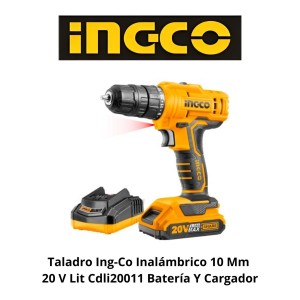TALADRO INGCO INALAMBRICO 10 MM 20 V LIT CDLI2001