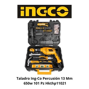 TALADRO INGCO PERCUSION 13 MM 650W 101 PZ HKTHP11