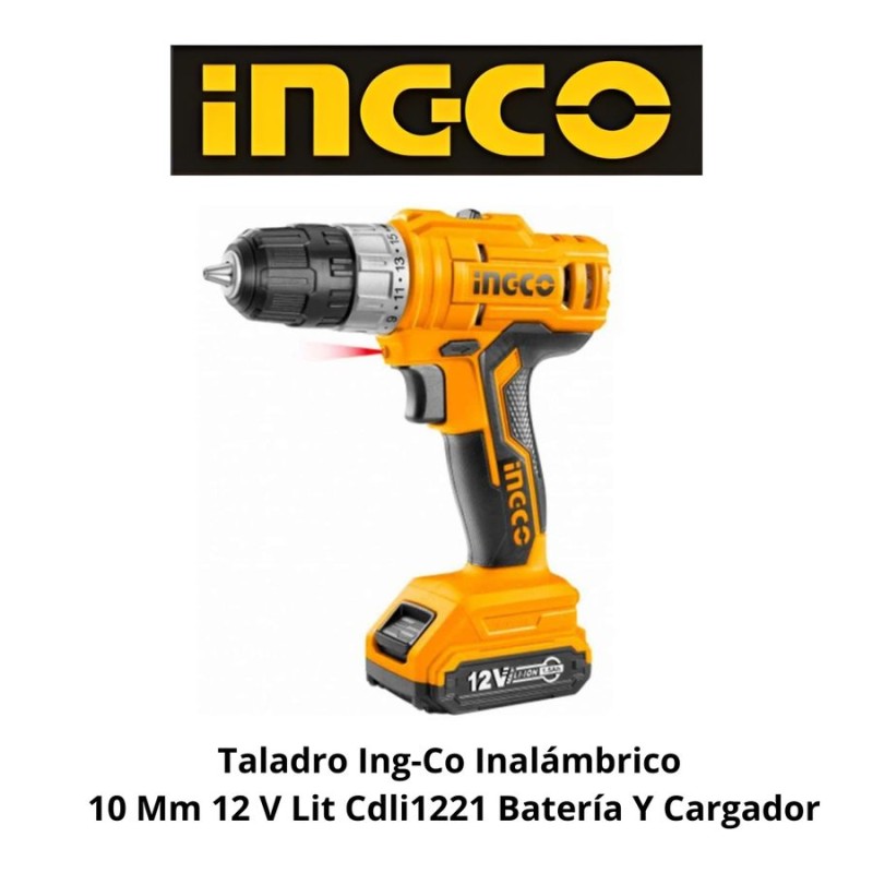 TALADRO INGCO INALAMBRICO 10 MM 12 V LIT CDLI1221